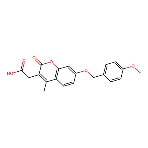 {7-[(4-methoxybenzyl)oxy]-4-methyl-2-oxo-2H-chromen-3-yl}acetic acid structure