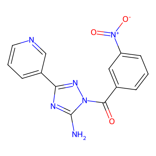 (5-amino-3-(pyridin-3-yl)-1H-1,2,4-triazol-1-yl)(3-nitrophenyl)methanone structure