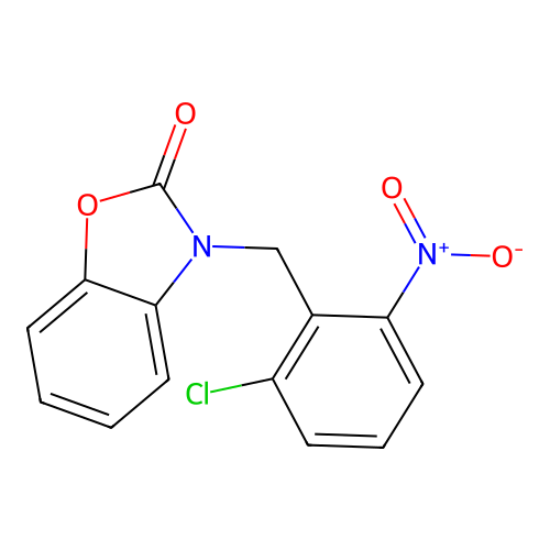 3-(2-chloro-6-nitrobenzyl)-1,3-benzoxazol-2(3H)-one structure