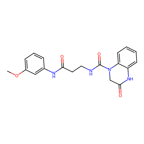 3-hydroxy-N-{3-[(3-methoxyphenyl)amino]-3-oxopropyl}quinoxaline-1(2H)-carboxamide structure