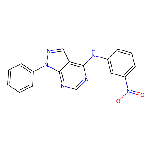 N-(3-nitrophenyl)-1-phenyl-1H-pyrazolo[3,4-d]pyrimidin-4-amine structure