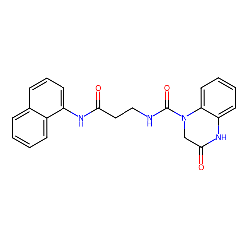 3-hydroxy-N-[3-(naphthalen-1-ylamino)-3-oxopropyl]quinoxaline-1(2H)-carboxamide structure