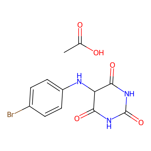 Acetic acid;5-(4-bromoanilino)-1,3-diazinane-2,4,6-trione structure