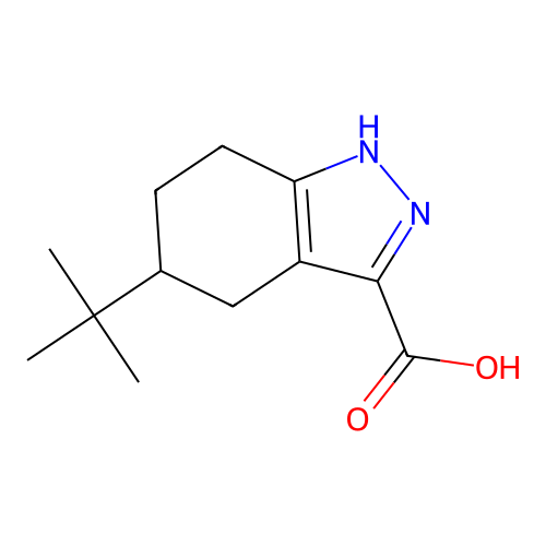 5-tert-butyl-4,5,6,7-tetrahydro-1H-indazole-3-carboxylic acid structure