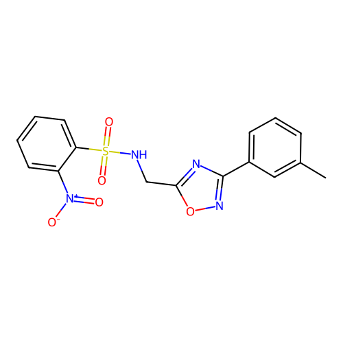 N-{[3-(3-methylphenyl)-1,2,4-oxadiazol-5-yl]methyl}-2-nitrobenzenesulfonamide structure