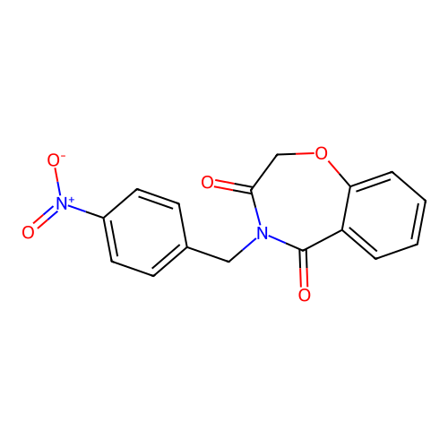 4-(4-nitrobenzyl)-1,4-benzoxazepine-3,5(2H,4H)-dione structure