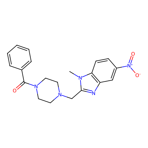 [4-[(1-Methyl-5-nitrobenzimidazol-2-yl)methyl]piperazin-1-yl]-phenylmethanone structure