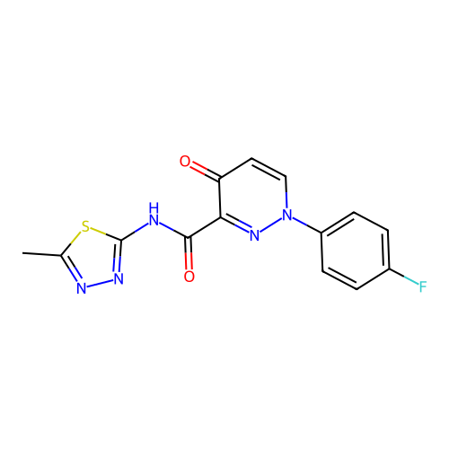 1-(4-fluorophenyl)-N-(5-methyl-1,3,4-thiadiazol-2-yl)-4-oxo-1,4-dihydropyridazine-3-carboxamide structure
