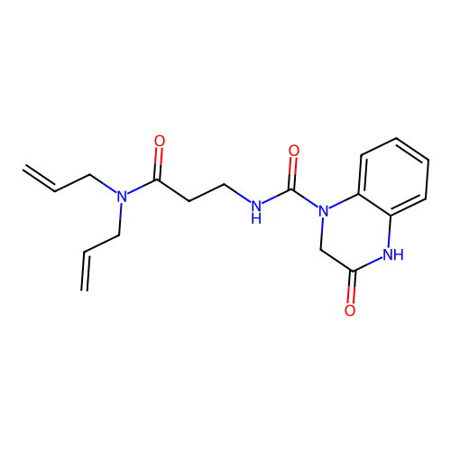 N-(3-(diallylamino)-3-oxopropyl)-3-oxo-3,4-dihydroquinoxaline-1(2H)-carboxamide structure