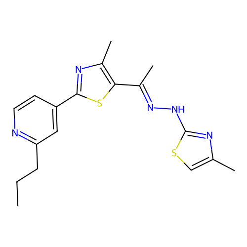 C18H21N5S2 structure