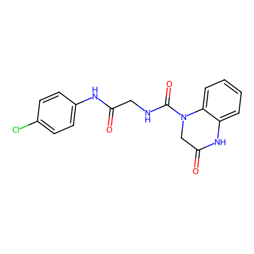 N-{2-[(4-chlorophenyl)amino]-2-oxoethyl}-3-hydroxyquinoxaline-1(2H)-carboxamide structure