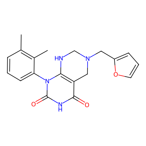 1-(2,3-dimethylphenyl)-6-(furan-2-ylmethyl)-5,6,7,8-tetrahydropyrimido[4,5-d]pyrimidine-2,4(1H,3H)-dione structure