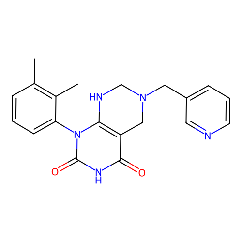 1-(2,3-dimethylphenyl)-6-(pyridin-3-ylmethyl)-5,6,7,8-tetrahydropyrimido[4,5-d]pyrimidine-2,4(1H,3H)-dione structure