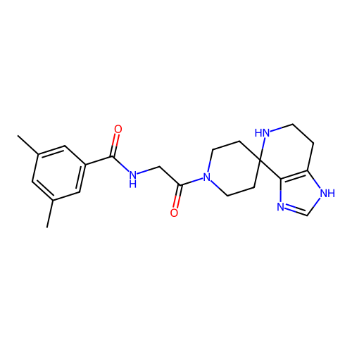 (3,5-dimethylphenyl)-N-(2-oxo-2-spiro[4,5,6,7-tetrahydroimidazo[4,5-c]pyridine-4,4'-piperidine]-10-ylethyl)carboxamide structure