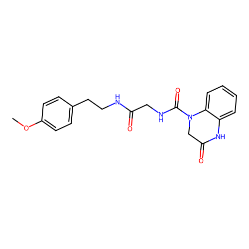 3-hydroxy-N-(2-{[2-(4-methoxyphenyl)ethyl]amino}-2-oxoethyl)quinoxaline-1(2H)-carboxamide structure