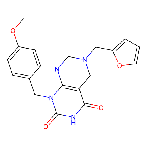 6-(furan-2-ylmethyl)-1-(4-methoxybenzyl)-5,6,7,8-tetrahydropyrimido[4,5-d]pyrimidine-2,4(1H,3H)-dione structure