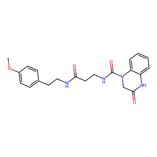 3-hydroxy-N-(3-{[2-(4-methoxyphenyl)ethyl]amino}-3-oxopropyl)quinoxaline-1(2H)-carboxamide structure