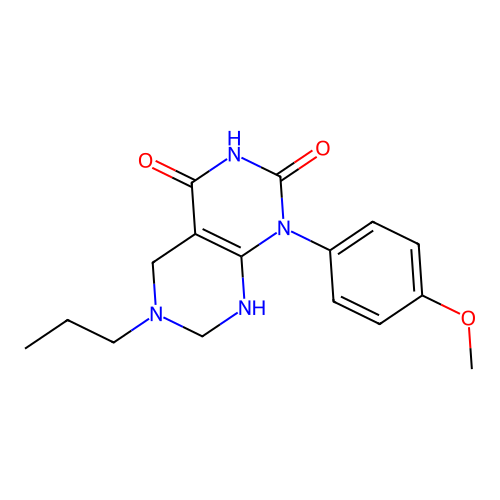 1-(4-methoxyphenyl)-6-propyl-5,6,7,8-tetrahydropyrimido[4,5-d]pyrimidine-2,4(1H,3H)-dione structure