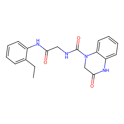 N-{2-[(2-ethylphenyl)amino]-2-oxoethyl}-3-hydroxyquinoxaline-1(2H)-carboxamide structure