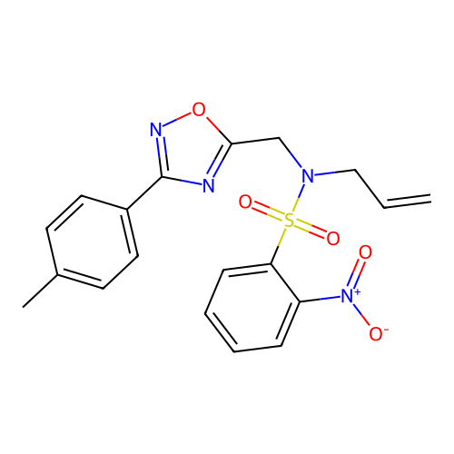 N-allyl-2-nitro-N-((3-(p-tolyl)-1,2,4-oxadiazol-5-yl)methyl)benzenesulfonamide structure