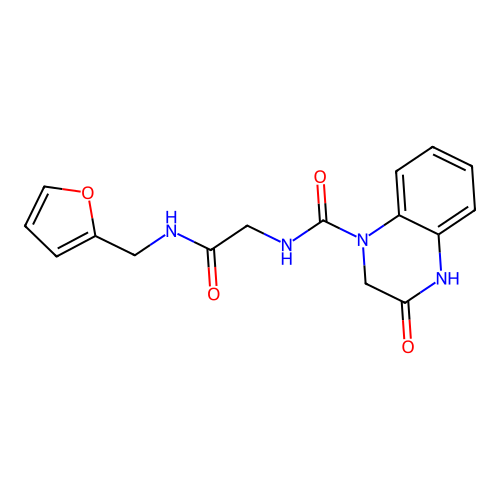 N-(2-((furan-2-ylmethyl)amino)-2-oxoethyl)-3-oxo-3,4-dihydroquinoxaline-1(2H)-carboxamide structure