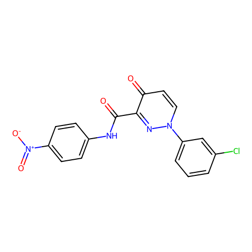 1-(3-chlorophenyl)-N-(4-nitrophenyl)-4-oxopyridazine-3-carboxamide structure