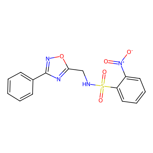 2-nitro-N-[(3-phenyl-1,2,4-oxadiazol-5-yl)methyl]benzenesulfonamide structure