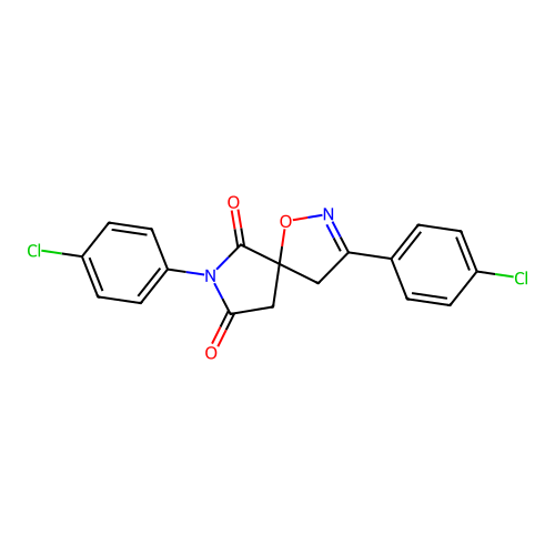 3,7-Bis(4-chlorophenyl)-1-oxa-2,7-diazaspiro[4.4]non-2-ene-6,8-dione structure