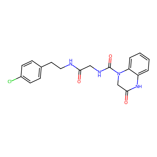 N-[2-[2-(4-chlorophenyl)ethylamino]-2-oxoethyl]-3-oxo-2,4-dihydroquinoxaline-1-carboxamide structure