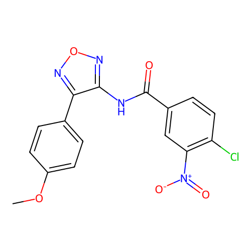 4-chloro-N-[4-(4-methoxyphenyl)-1,2,5-oxadiazol-3-yl]-3-nitrobenzamide structure