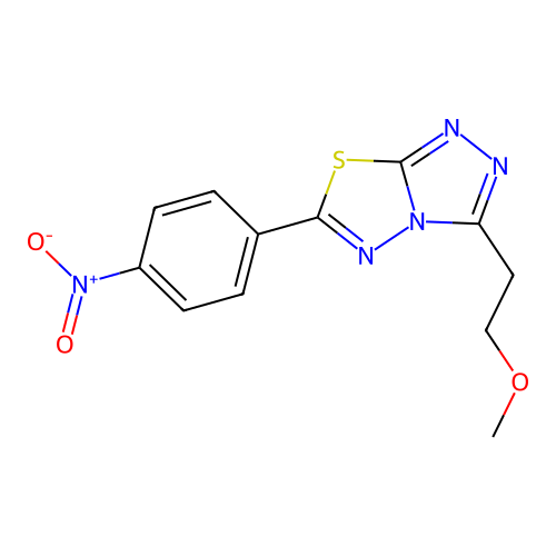3-(2-Methoxyethyl)-6-(4-nitrophenyl)[1,2,4]triazolo[3,4-b][1,3,4]thiadiazole structure