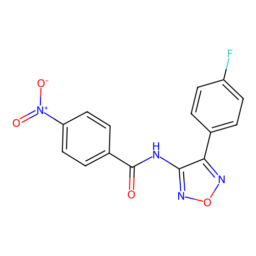 N-[4-(4-fluorophenyl)-1,2,5-oxadiazol-3-yl]-4-nitrobenzamide structure