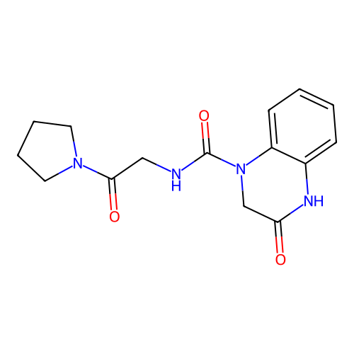3-hydroxy-N-[2-oxo-2-(pyrrolidin-1-yl)ethyl]quinoxaline-1(2H)-carboxamide structure