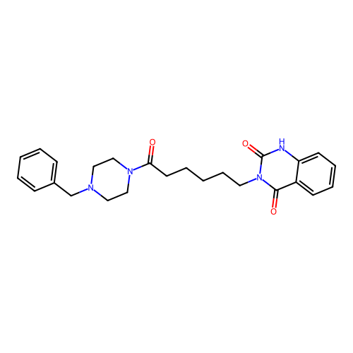 3-[6-(4-benzylpiperazin-1-yl)-6-oxohexyl]-1H-quinazoline-2,4-dione structure