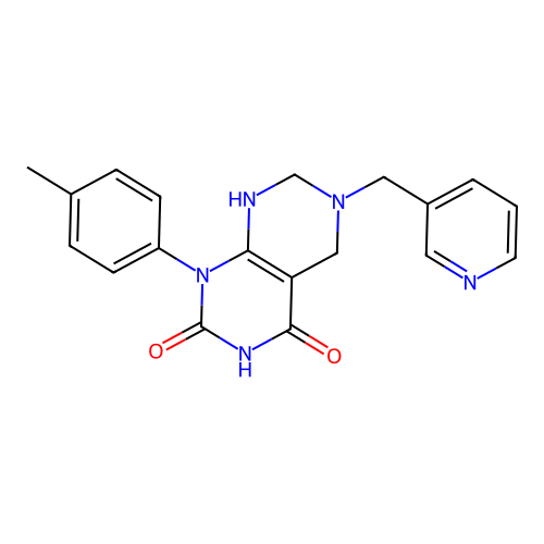 6-(pyridin-3-ylmethyl)-1-(p-tolyl)-5,6,7,8-tetrahydropyrimido[4,5-d]pyrimidine-2,4(1H,3H)-dione structure