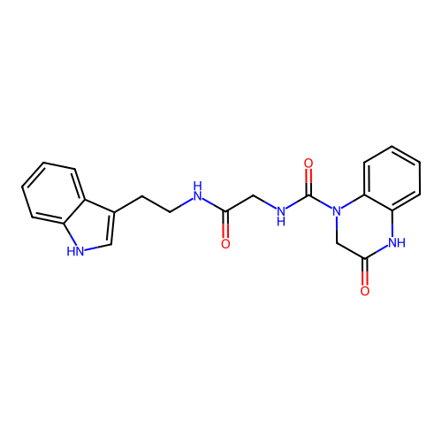 3-hydroxy-N-(2-{[2-(1H-indol-3-yl)ethyl]amino}-2-oxoethyl)quinoxaline-1(2H)-carboxamide structure