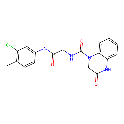 N-[2-(3-chloro-4-methylanilino)-2-oxoethyl]-3-oxo-2,4-dihydroquinoxaline-1-carboxamide structure