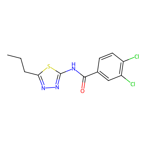 3,4-dichloro-N-(5-propyl-1,3,4-thiadiazol-2-yl)benzamide structure