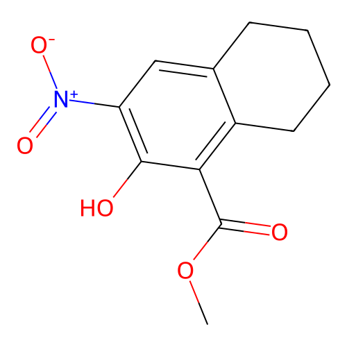5,6,7,8-Tetrahydro-3-nitronaphthalen-2-ol-1-carboxylic acid, methyl ester structure