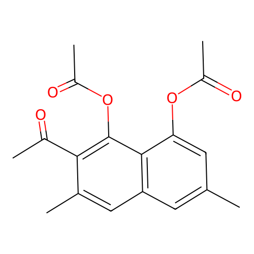 Ethanone, 1-[1,8-bis(acetyloxy)-3,6-dimethyl-2-naphthalenyl]- structure