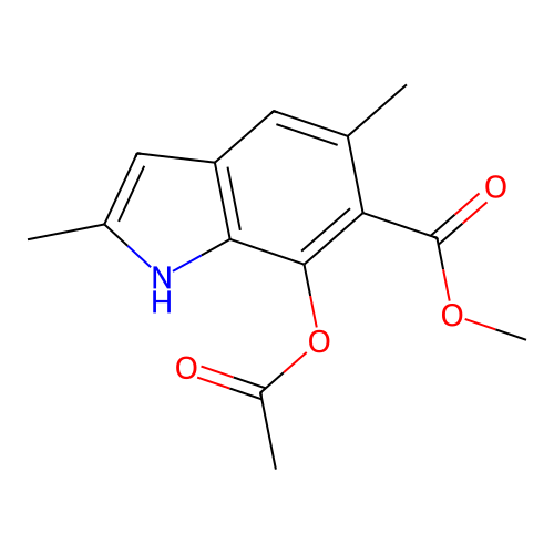1H-Indole-6-carboxylic acid, 7-(acetyloxy)-2,5-dimethyl-, methyl ester structure