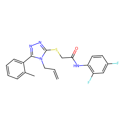 N-(2,4-difluorophenyl)-2-{[5-(2-methylphenyl)-4-(prop-2-en-1-yl)-4H-1,2,4-triazol-3-yl]sulfanyl}acetamide structure
