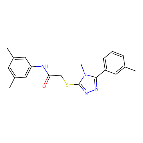 N-(3,5-dimethylphenyl)-2-{[4-methyl-5-(3-methylphenyl)-4H-1,2,4-triazol-3-yl]sulfanyl}acetamide structure
