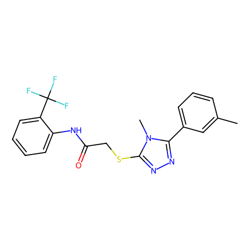 2-{[4-methyl-5-(3-methylphenyl)-4H-1,2,4-triazol-3-yl]sulfanyl}-N-[2-(trifluoromethyl)phenyl]acetamide structure