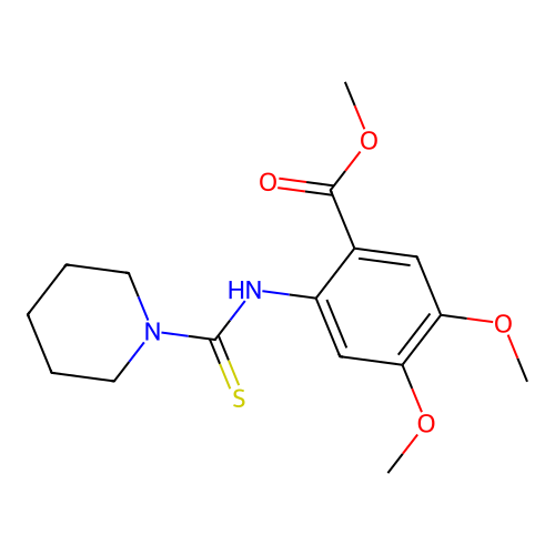 Methyl 4,5-dimethoxy-2-(piperidine-1-carbothioylamino)benzoate structure