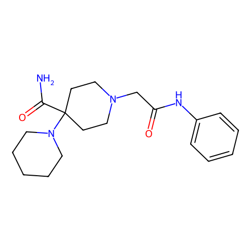 1-[(N-phenylcarbamoyl)methyl]-4-piperidylpiperidine-4-carboxamide structure