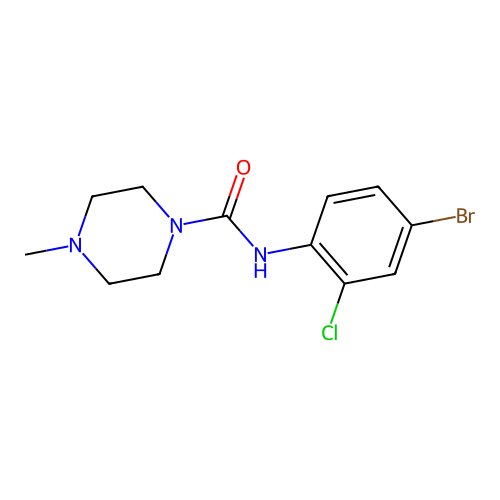 N-(4-bromo-2-chlorophenyl)-4-methylpiperazine-1-carboxamide structure