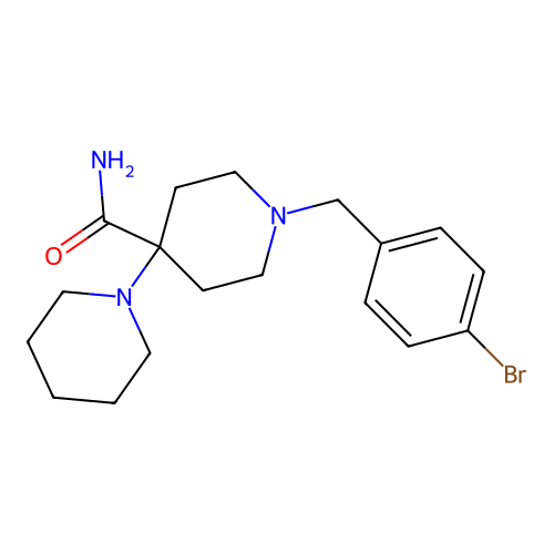 1-[(4-Bromophenyl)methyl]-4-piperidylpiperidine-4-carboxamide structure