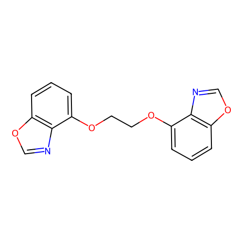 4,4'-[Ethane-1,2-diylbis(oxy)]bis(1,3-benzoxazole) structure
