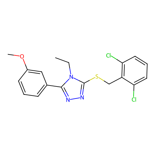 3-[(2,6-dichlorobenzyl)sulfanyl]-4-ethyl-5-(3-methoxyphenyl)-4H-1,2,4-triazole structure